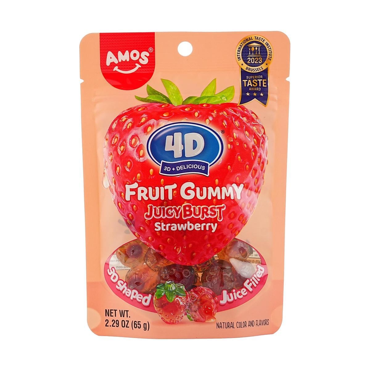 4D Fruit Jelly Gummy Candy Juicy Burst Peach 2.29 oz