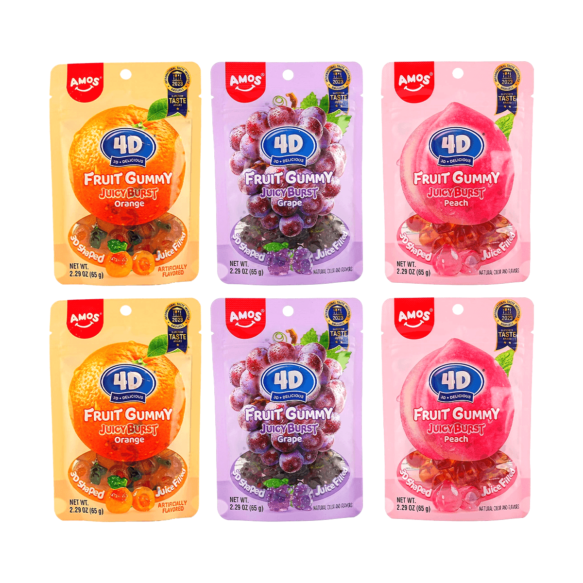 4D Fruit Jelly Gummy Candy Juicy Burst Peach 2.29 oz