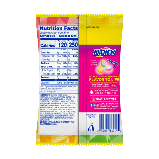 Hi Bites Jelly Gummy Candy Mix Bag - Mango, Green Apple and Strawberry 2.12oz