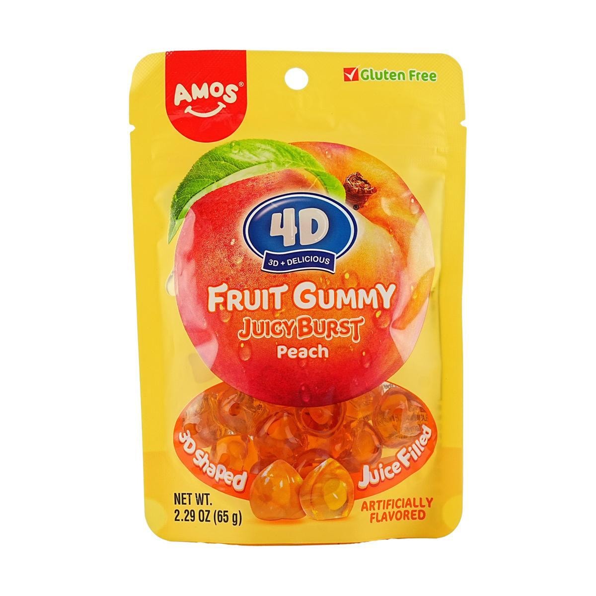 4D Fruit Jelly Gummy Candy Juicy Burst Peach 2.29 oz