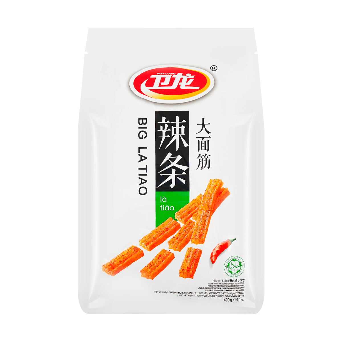 Mini Latiao - Spicy Wheat Flour Strip Chili Snacks, 14 Bags, 12.69oz