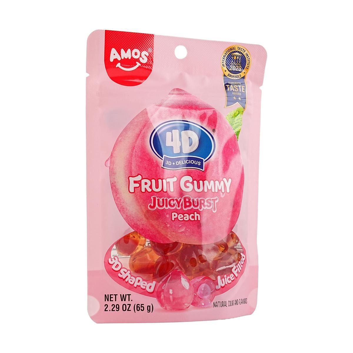 4D Fruit Jelly Gummy Candy Juicy Burst Peach 2.29 oz