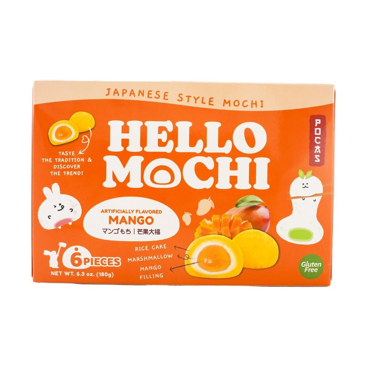 Hello Mochi Strawberry Mochi,Gluten Free Vegan,6pieces 6.3oz