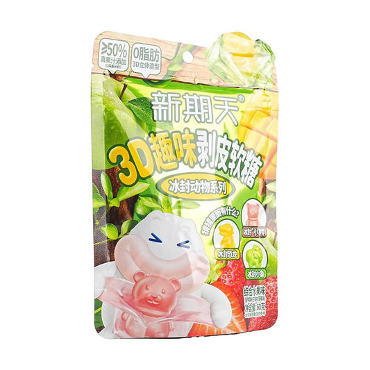 3D Fun Peelable Jelly Gummy Candy Mixed Fruit Flavor,0 Fat, 2.12oz