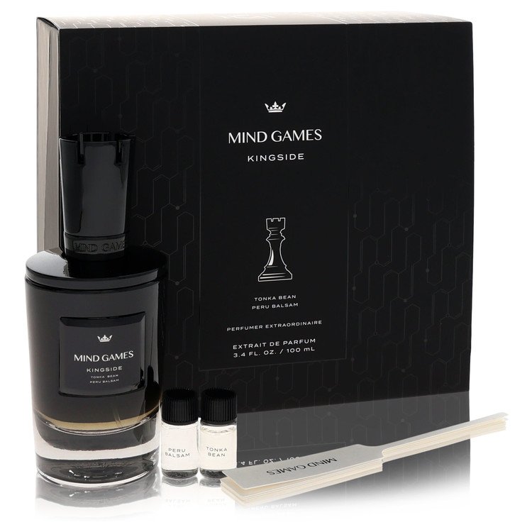 Mind Games Kingside Gift Set - 3.4 oz Extrait De Parfum Spray + Two 0.10 Mini EDP Travel Size + Testing Papers By Mind Games