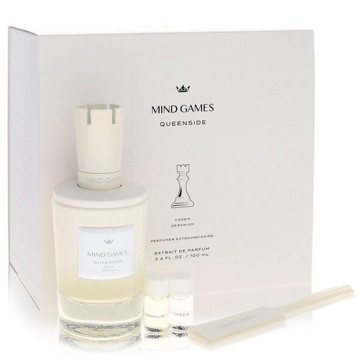 Mind Games Queenside Gift Set - 3.4 oz Extrait De Parfum Spray + 2 x 0.10 Mini Extrait EDP + Testing Papers By Mind Games