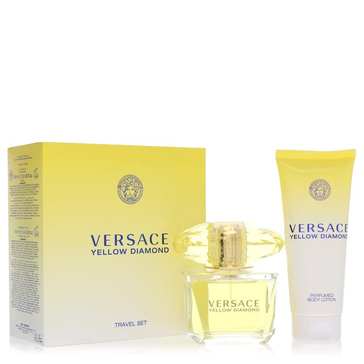 Versace Yellow Diamond Gift Set - 3 oz Eau De Toilette Spray + 3.4 oz Body lotion By Versace