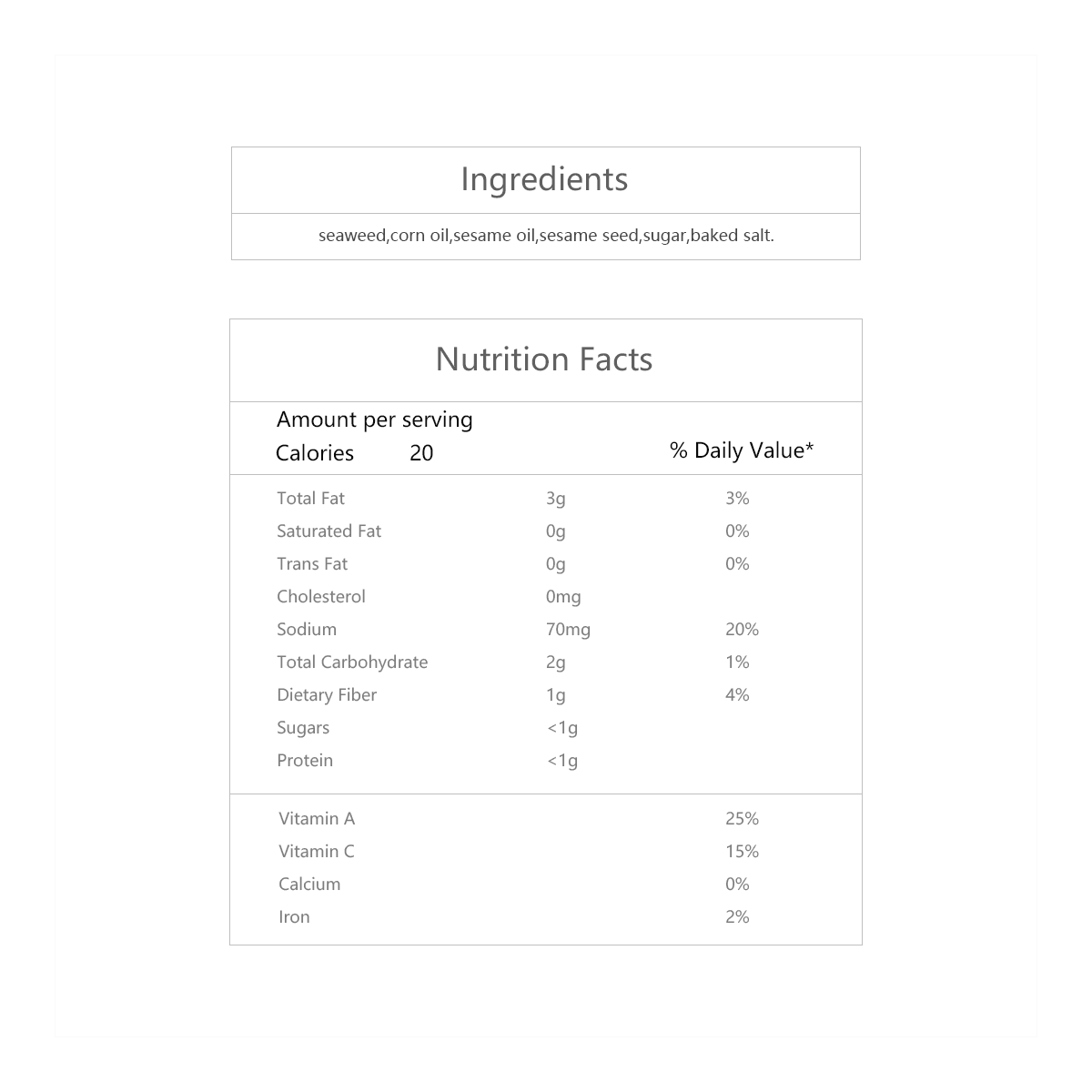 Roasted & Seasoned Seaweed,2.82 oz