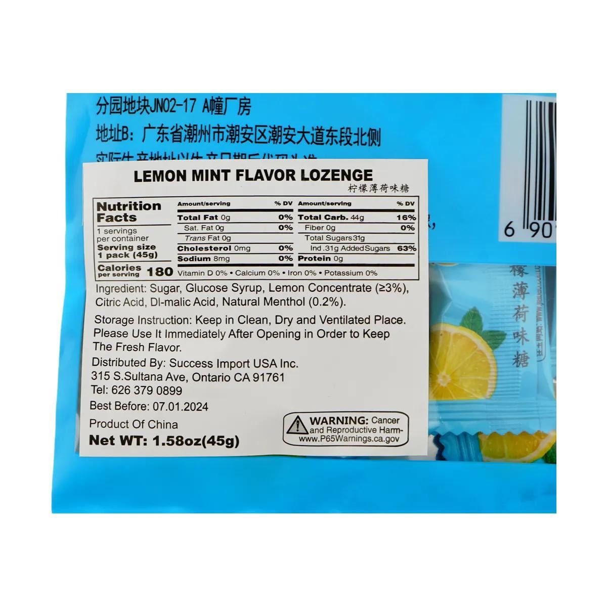 Lemon Mint Flavored Candy 1.59 oz