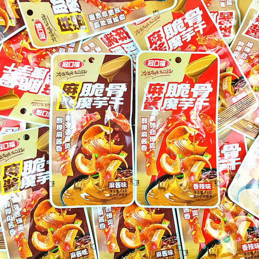 Guankou Fu Sesame Sauce Crispy Bone Konjac Dry Spicy 14g*20 pack A box