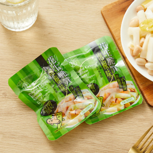 Peanut Crispy Bamboo Shoots Pickled Pepper Flavor,Low Calories, 12.35 oz