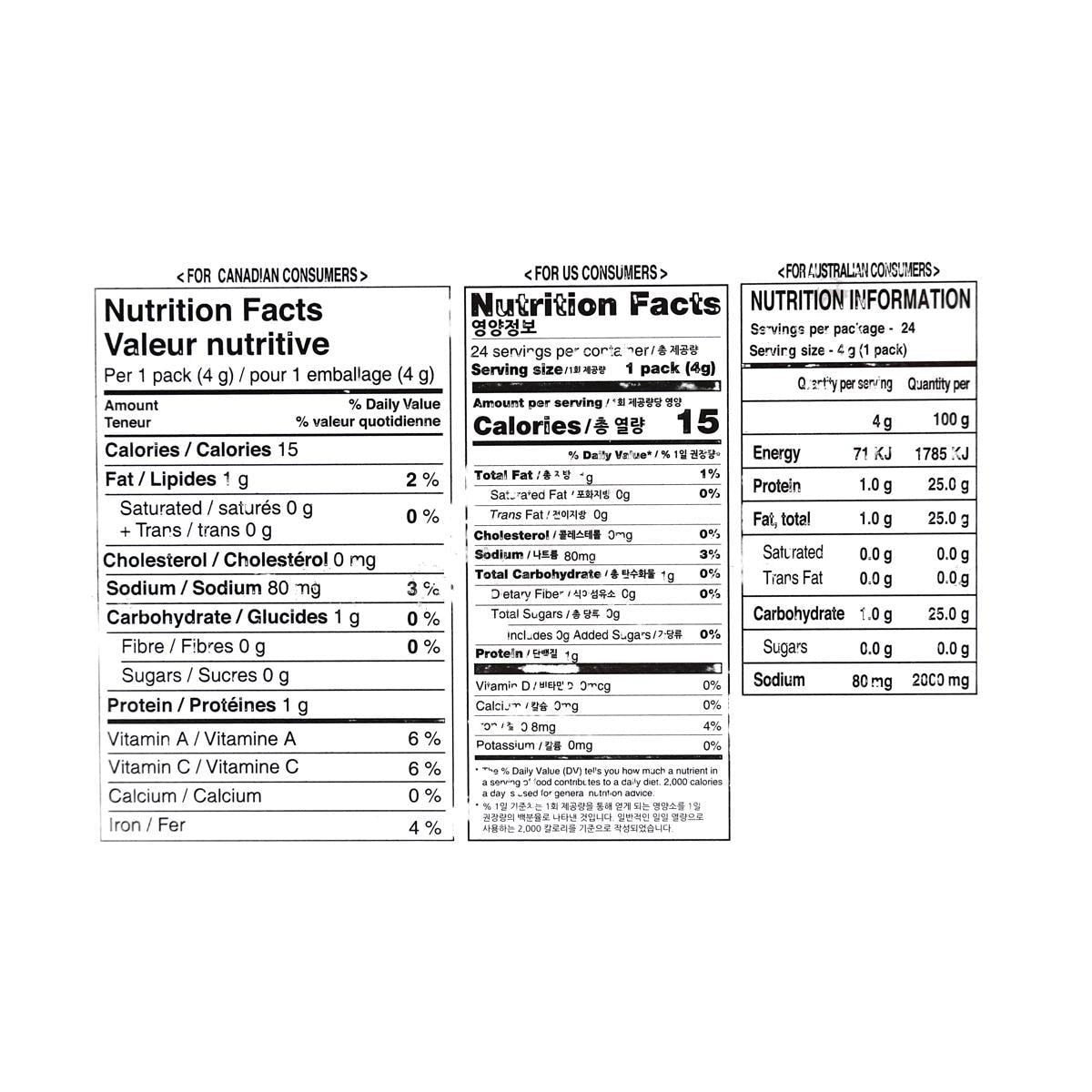 Natural Seasoned Seaweed, No Preservatives, No Sugar, Low Salt, Low Fat, Dairy Free, Vegan Gluten Free,0.14oz*24pc