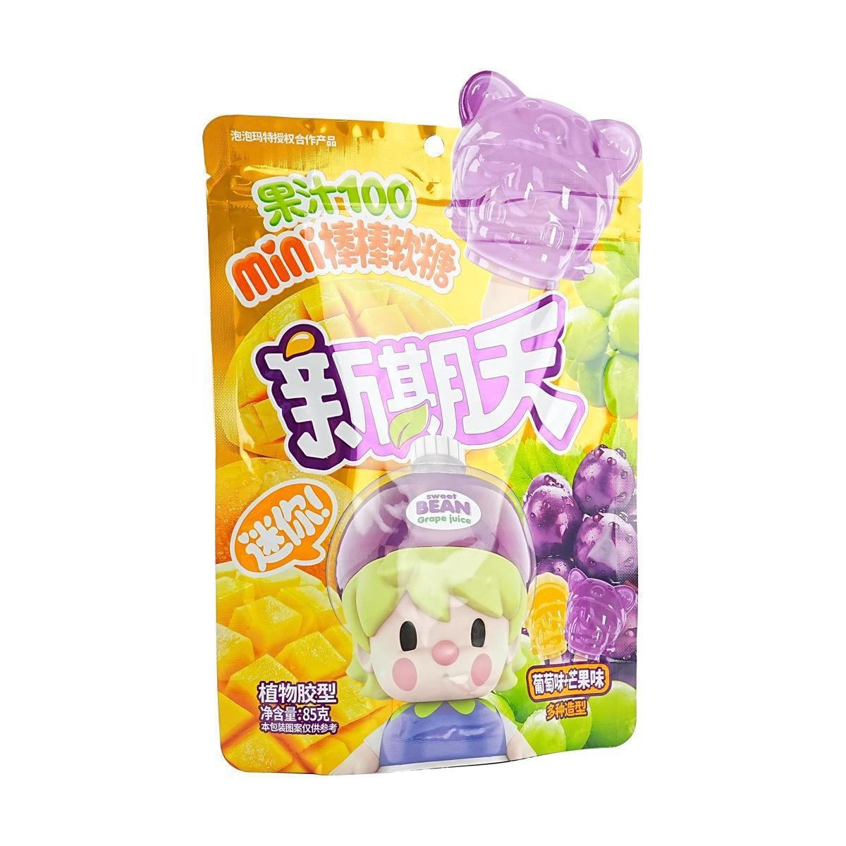 Mini Stick Grape & Mango  Jelly Gummy Candy - Bubble Mart, 3 oz*6 - 6 Packs Anime