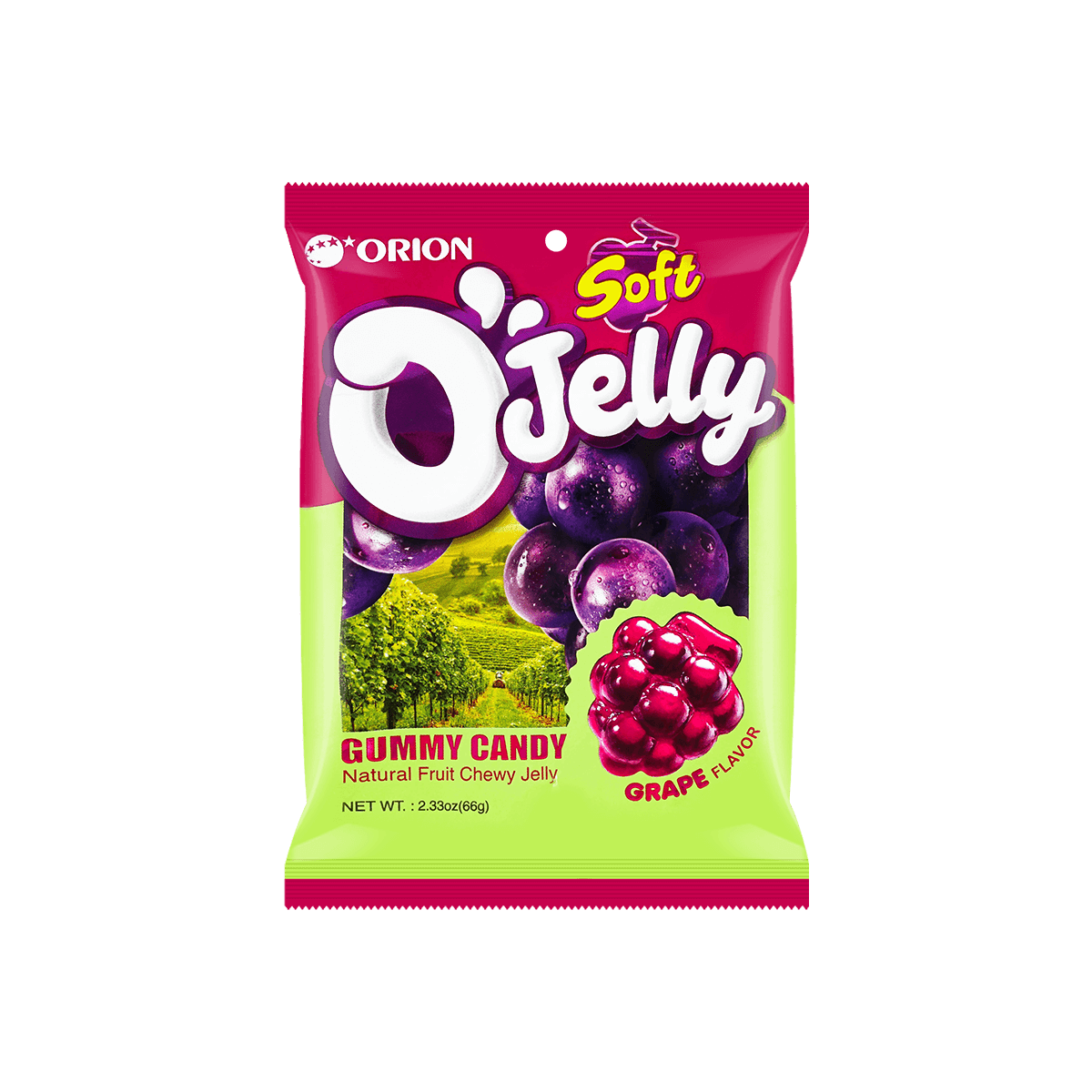 O'Jelly Grape  Jelly Gummy Candy Jelly, 2.33oz