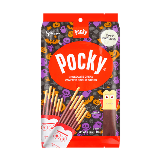 Limited Edition Japanese Chocolate Cream Pocky Cookie Sticks - Family Pack, 9 Packs, 4.12oz