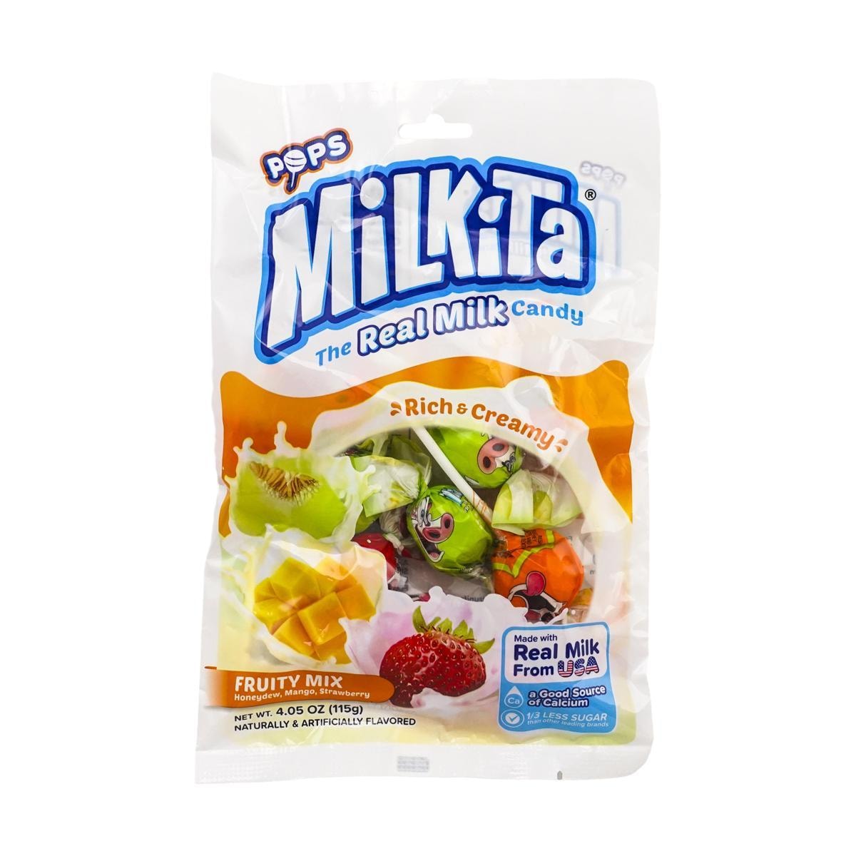 Milky Creamy Lollipop Assorted Fruit Flavor 115g