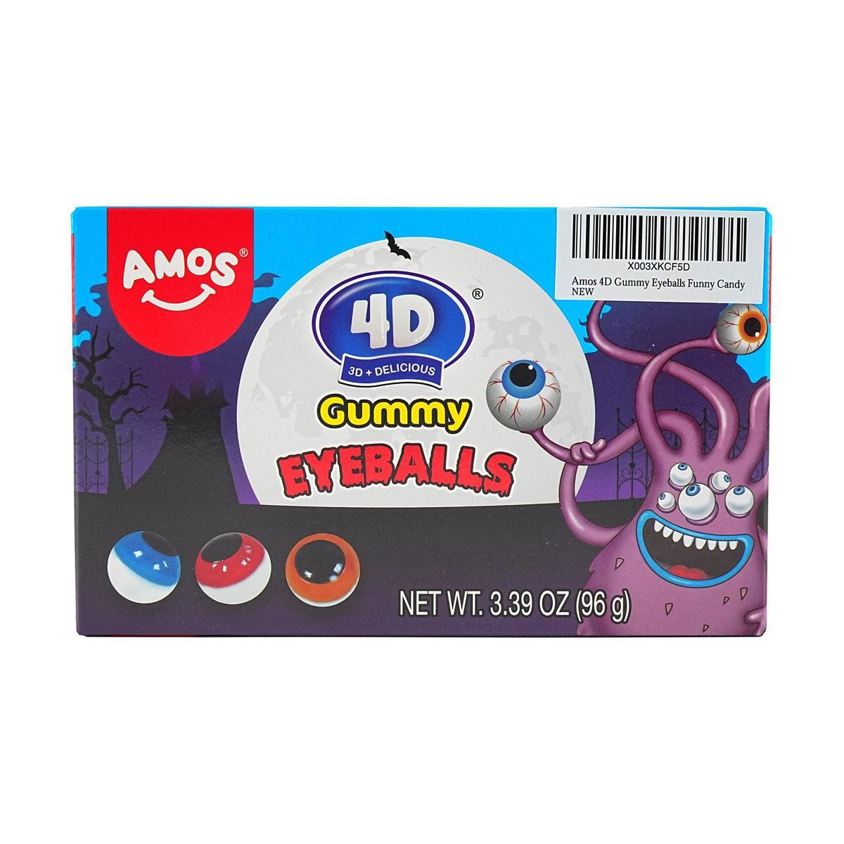 4D  Jelly Gummy Candy Eyeballs,Spooky Candy for Trick-or-Treat,3.39  oz