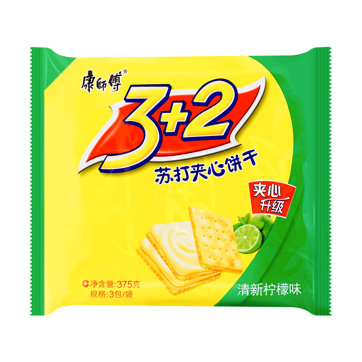 3+2 Soda Biscuit Lemon 375g