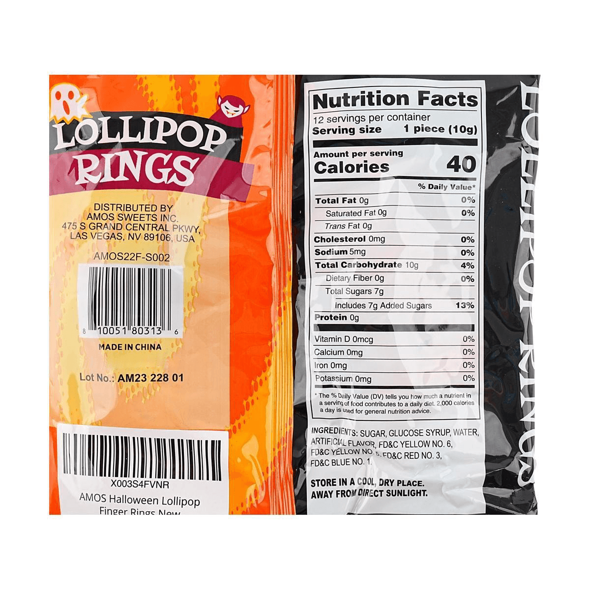 Lollipop Rings,Candy for Trick-or-Treat,4.23 oz