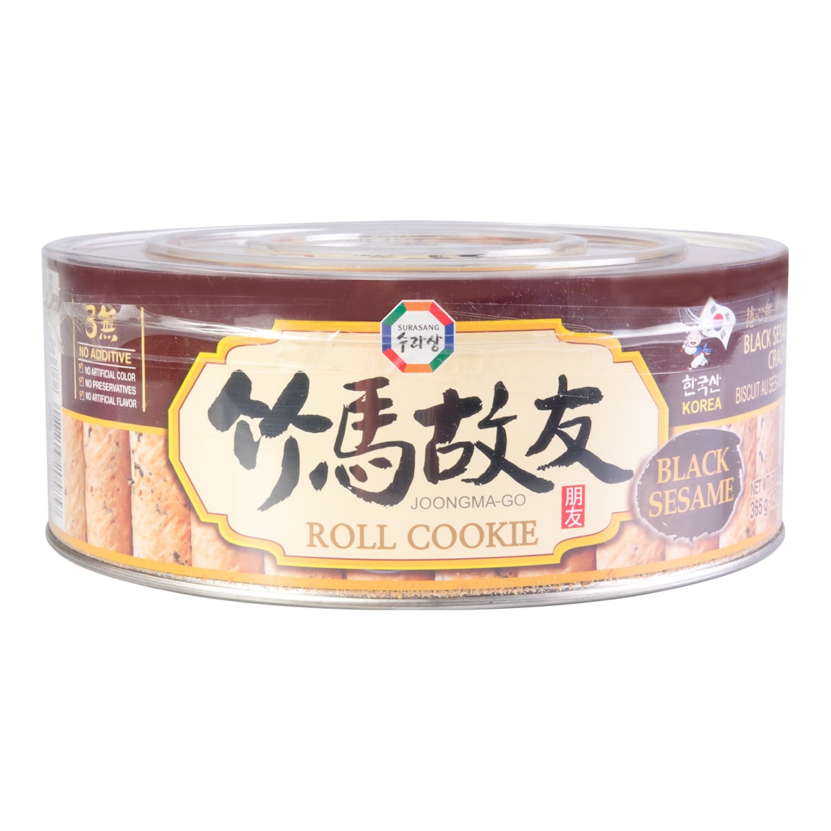 JOONGMA-GO Black Sesame Roll Cookie Cracker 365g