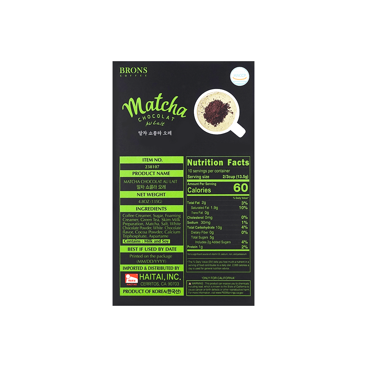 Matcha Chocolat Au Lait 13.5g