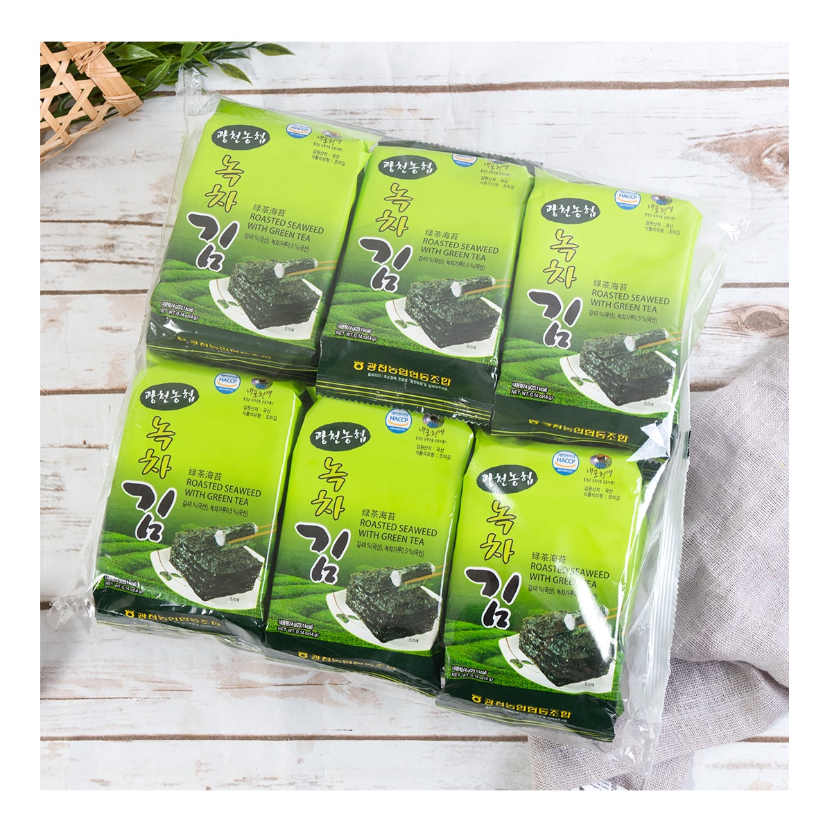 Roasted Seaweed with Green Tea - 12 Bags, 1.69oz