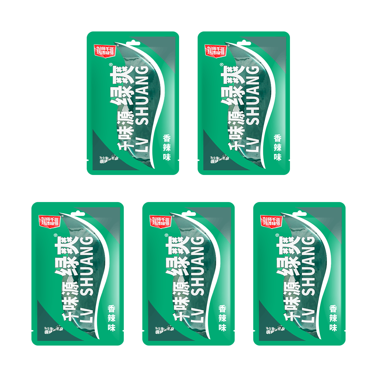 Green Spicy Strips, Lvshuang Nostalgic Snack, 72g*5 - Value Pack