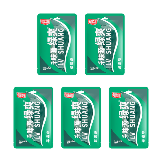 Green Spicy Strips, Lvshuang Nostalgic Snack, 72g*5 - Value Pack