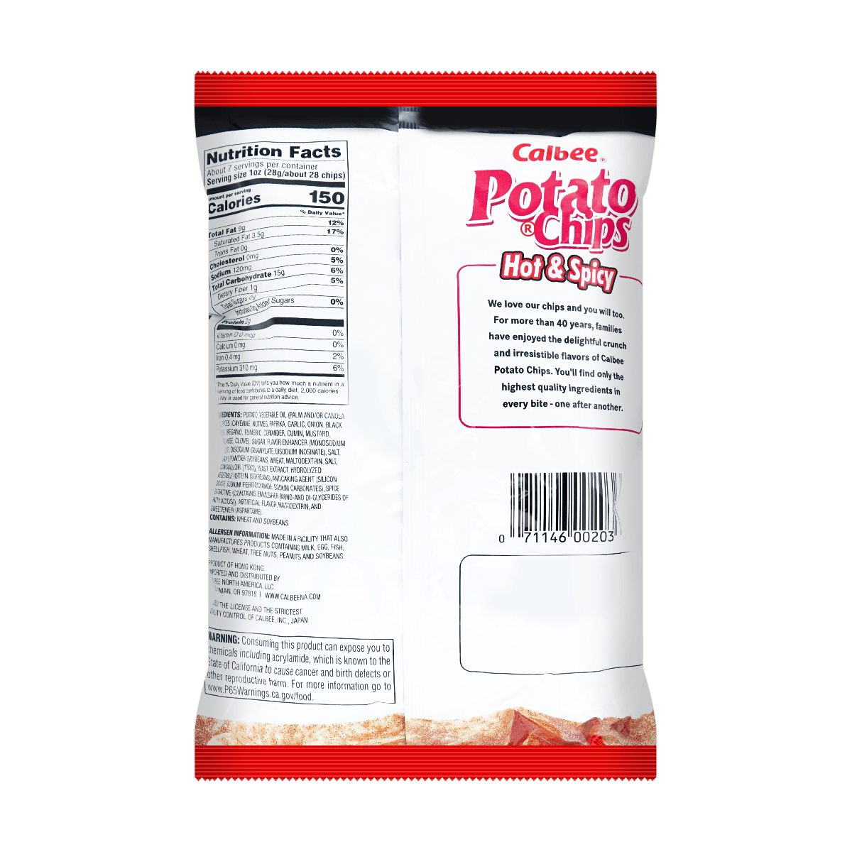 CALBEE Hot & Spicy Potato Chips Value Pack, 7oz