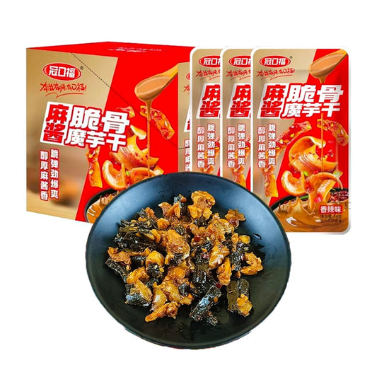 Guankou Fu Sesame Sauce Crispy Bone Konjac Dry Spicy 14g*20 pack A box