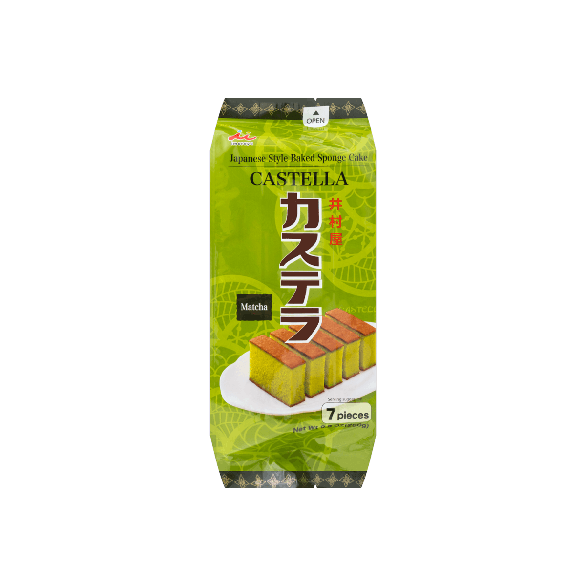 Japanese Matcha Castella - Baked Sponge Cake, 7 Slices, 9.87oz