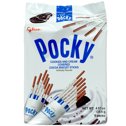 GLICO Pocky Cookies Cream Covered Biscuit Sticks Family Size 129.6g (Japan)