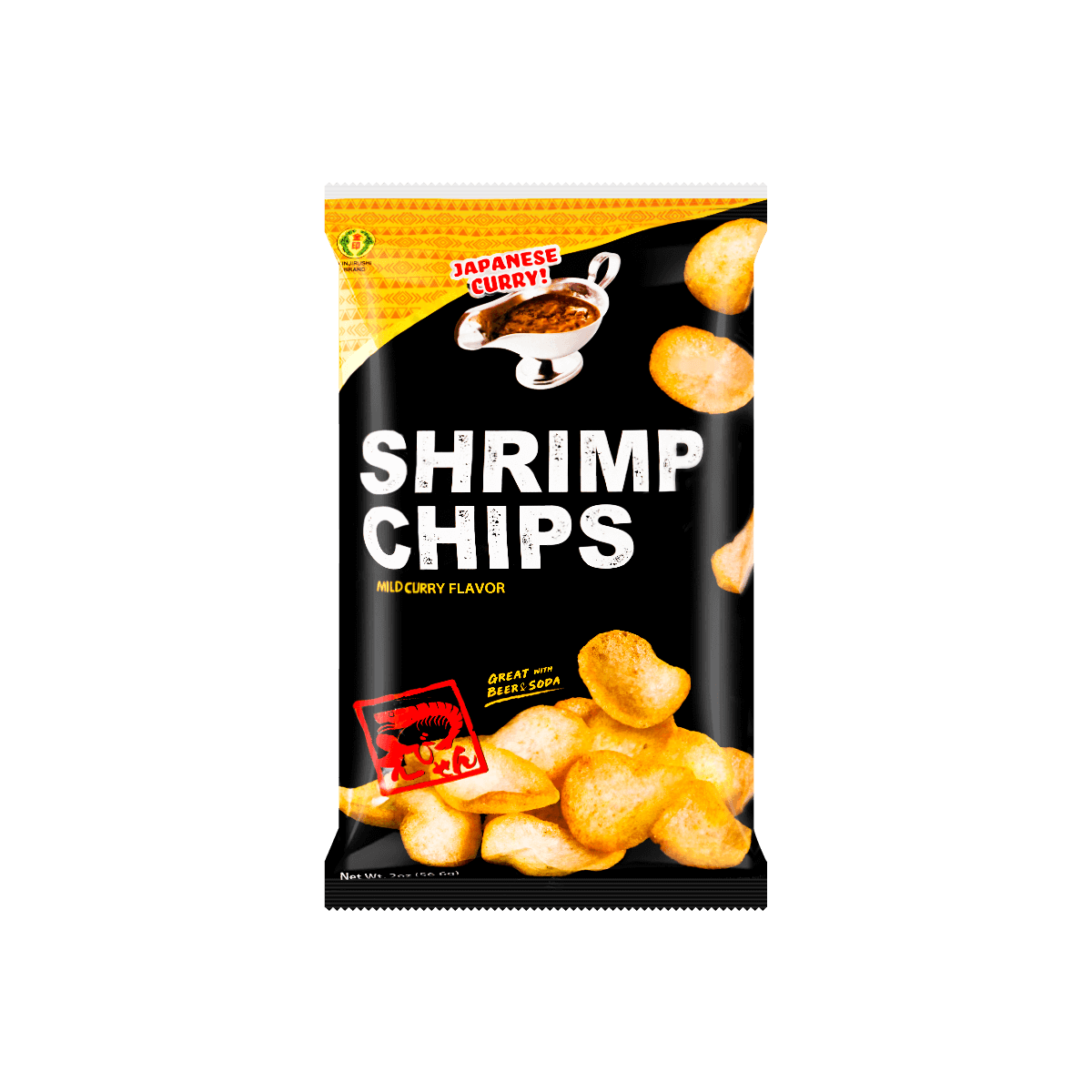 Mild Japanese Curry Flavor Shrimp Chips 2oz