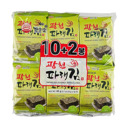 Gwangchen Seasoned Green Laver  0.14 oz*12