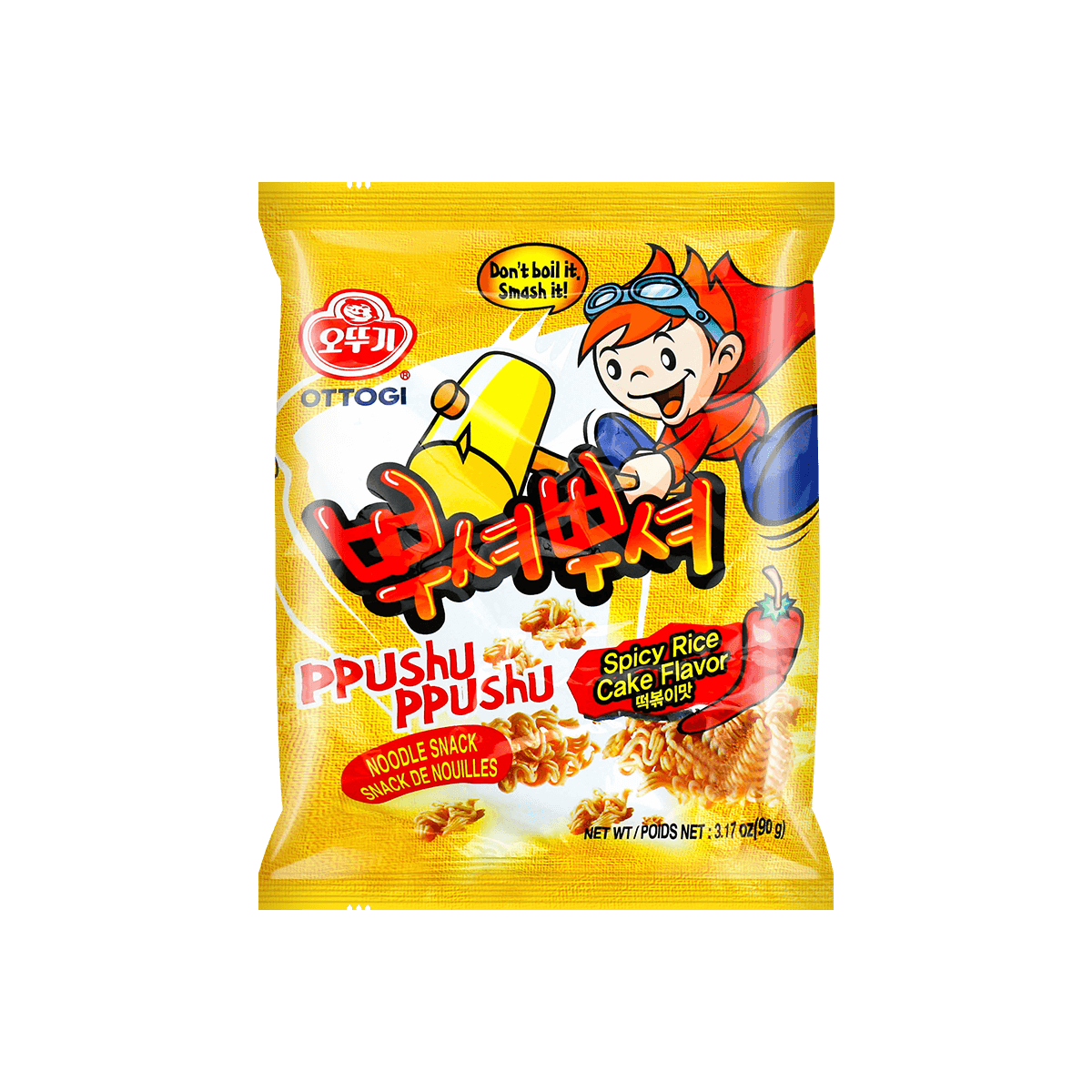 Ppushu Ppushu Noodle Snack Spicy Rice Cake Flavor 90g