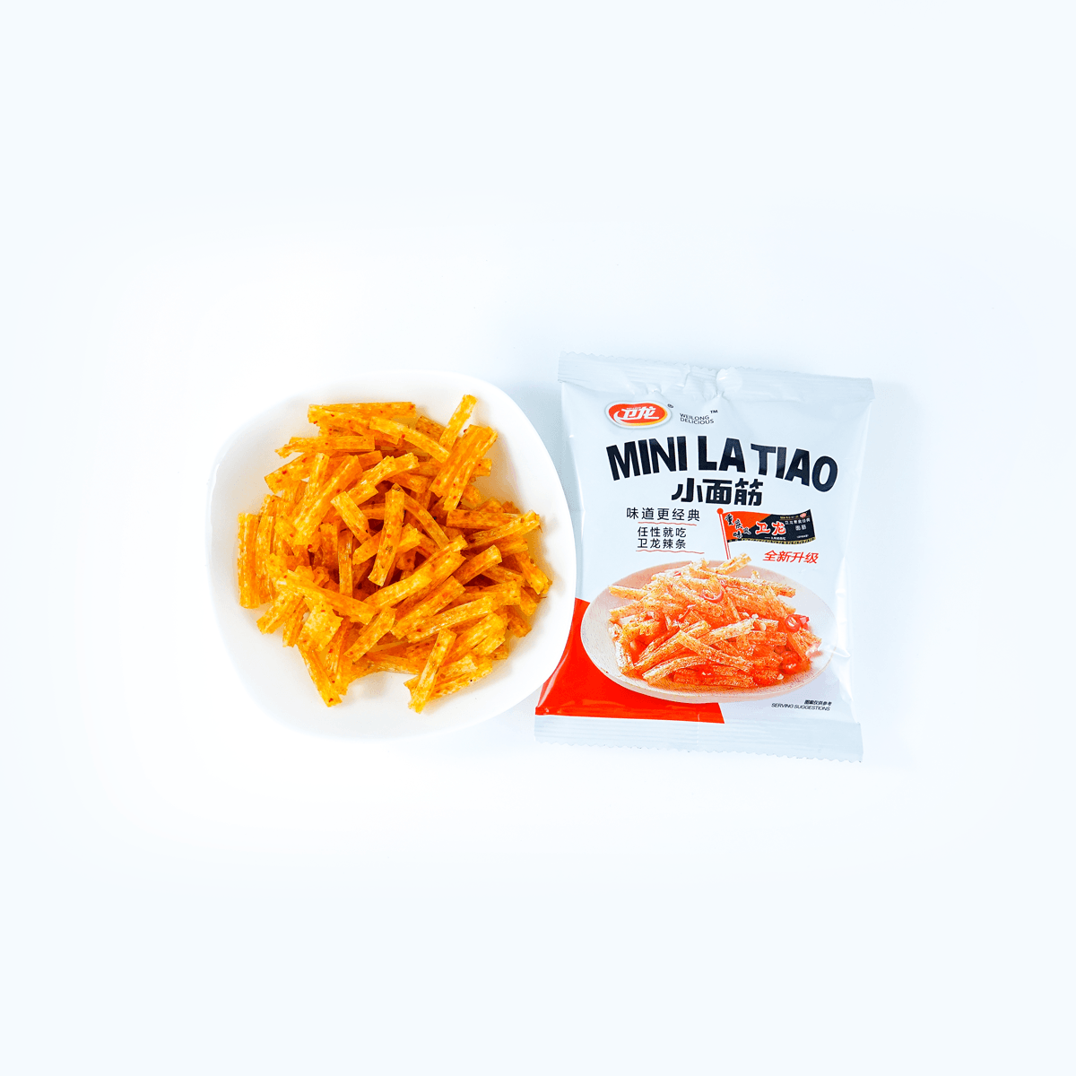 Mini Latiao - Spicy Wheat Flour Strip Chili Snacks, 14 Bags, 12.69oz