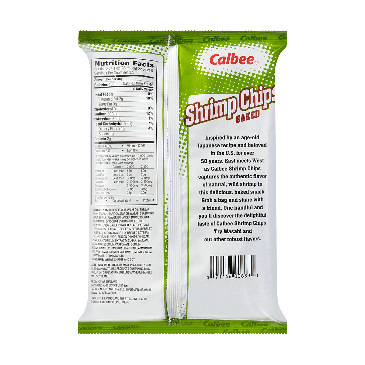 Crispy Shrimp Chips, Wasabi Flavor, 3.32 oz