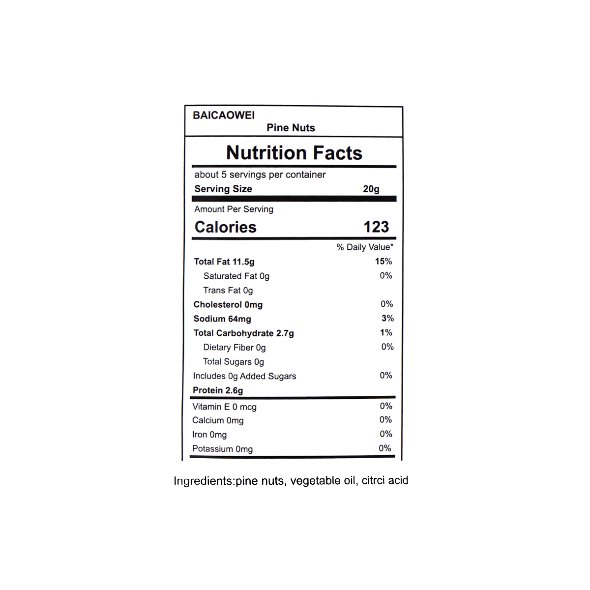 Northeast Pine Nuts 100g