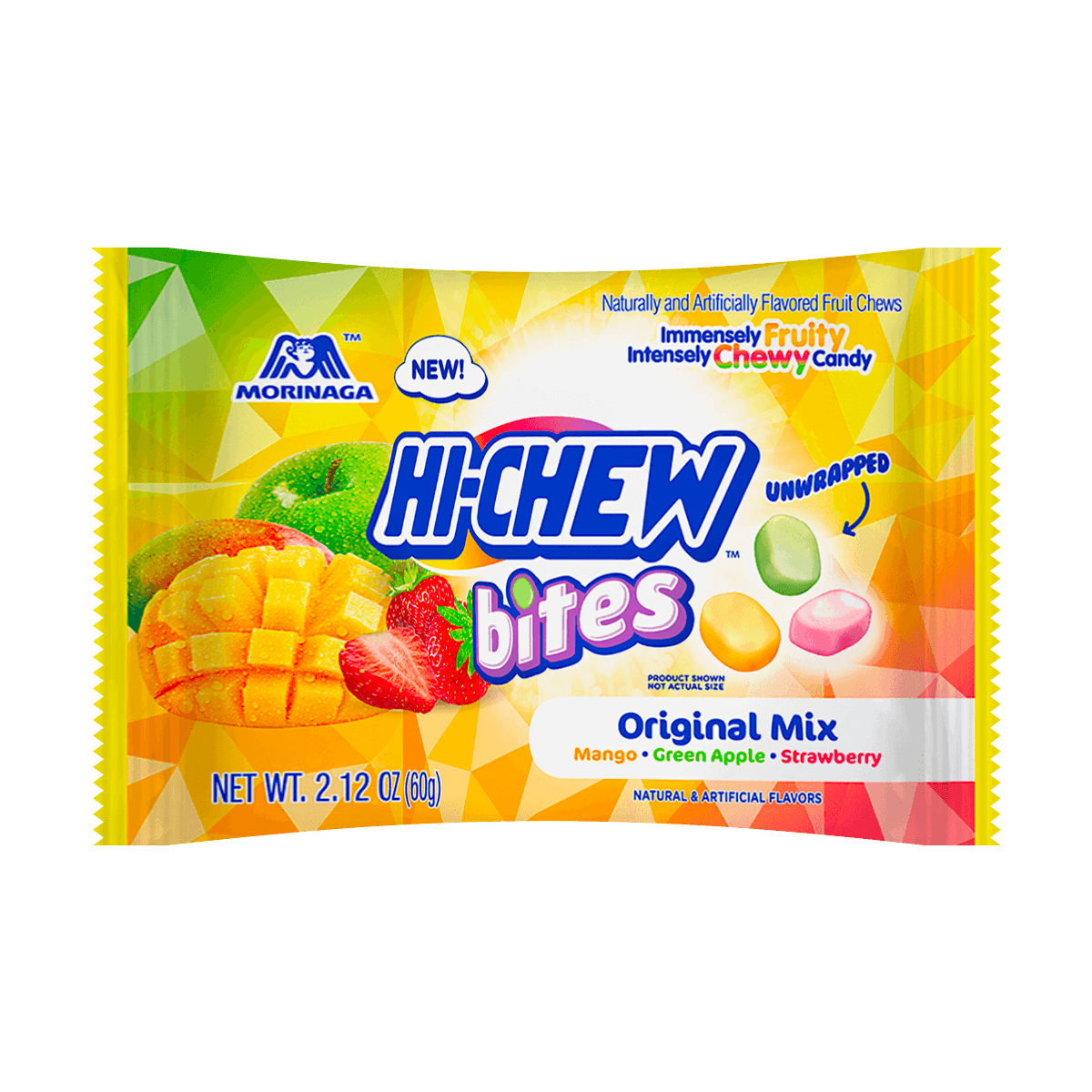 Hi Bites  Jelly Gummy Candy Mix Bag - Mango, Green Apple and Strawberry 2.12oz