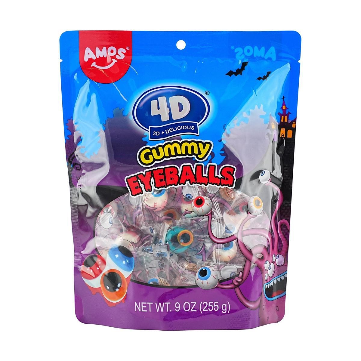 Jelly Gummy Candy Brain Marshmallow, Mixed Fruit Flavors, for Trick-or-Treat,1.76 oz*3 bags Halloween Limited