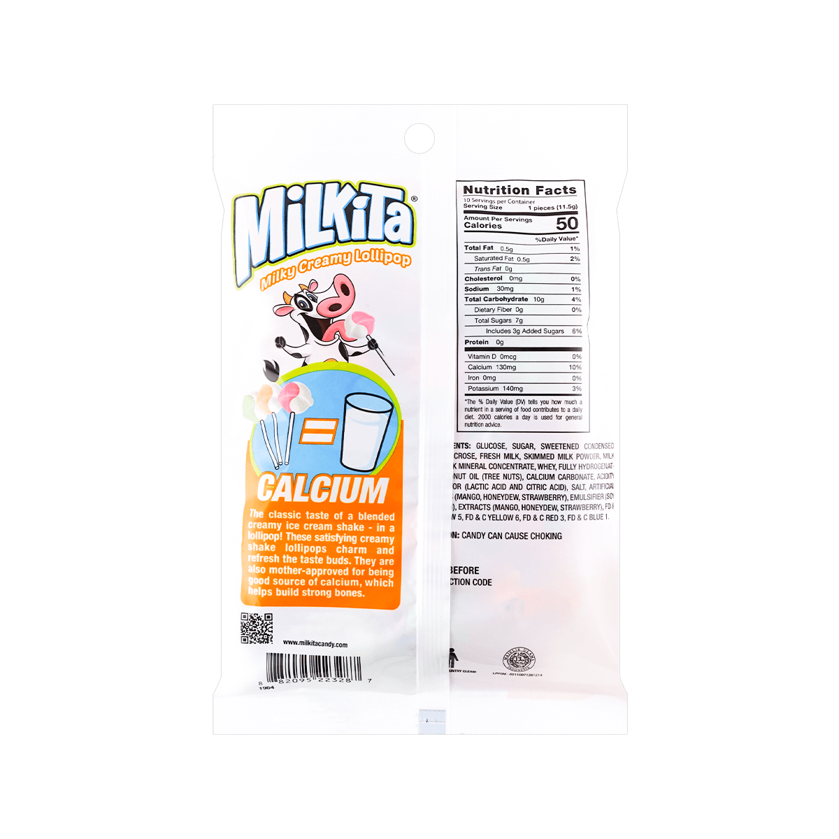 Milky Creamy Lollipop Assorted Fruit Flavor 115g