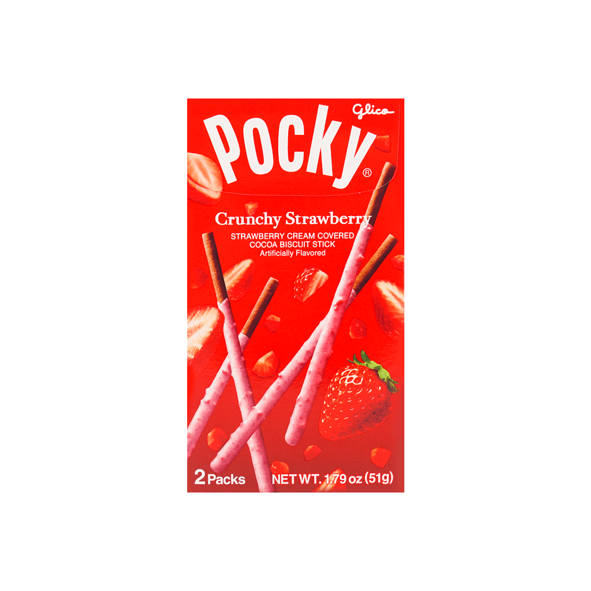 Crunchy Strawberry Pocky Cookie Sticks, 1.79oz