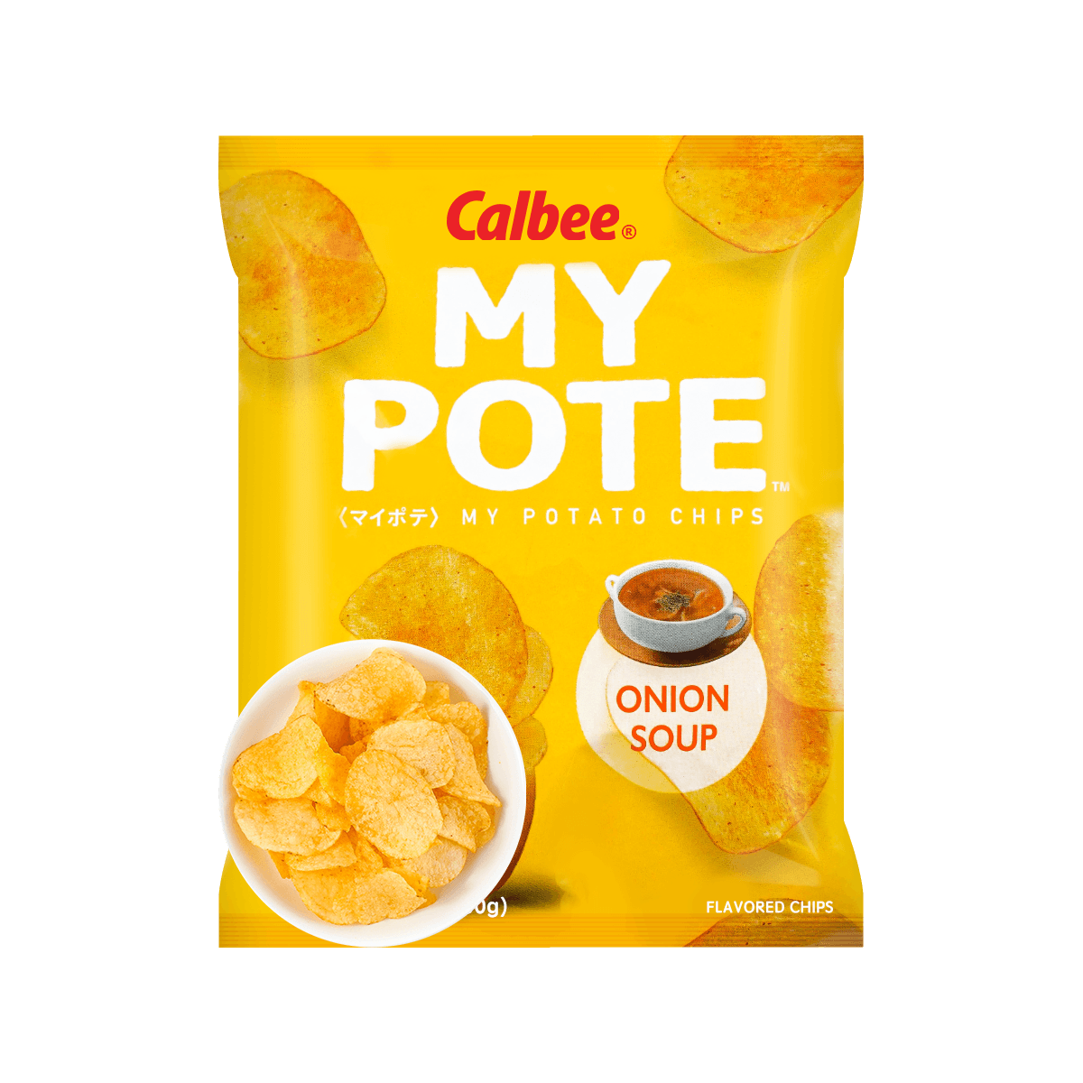 CALBEE MY POTE Onion Soup Potato Chips, 2.12oz