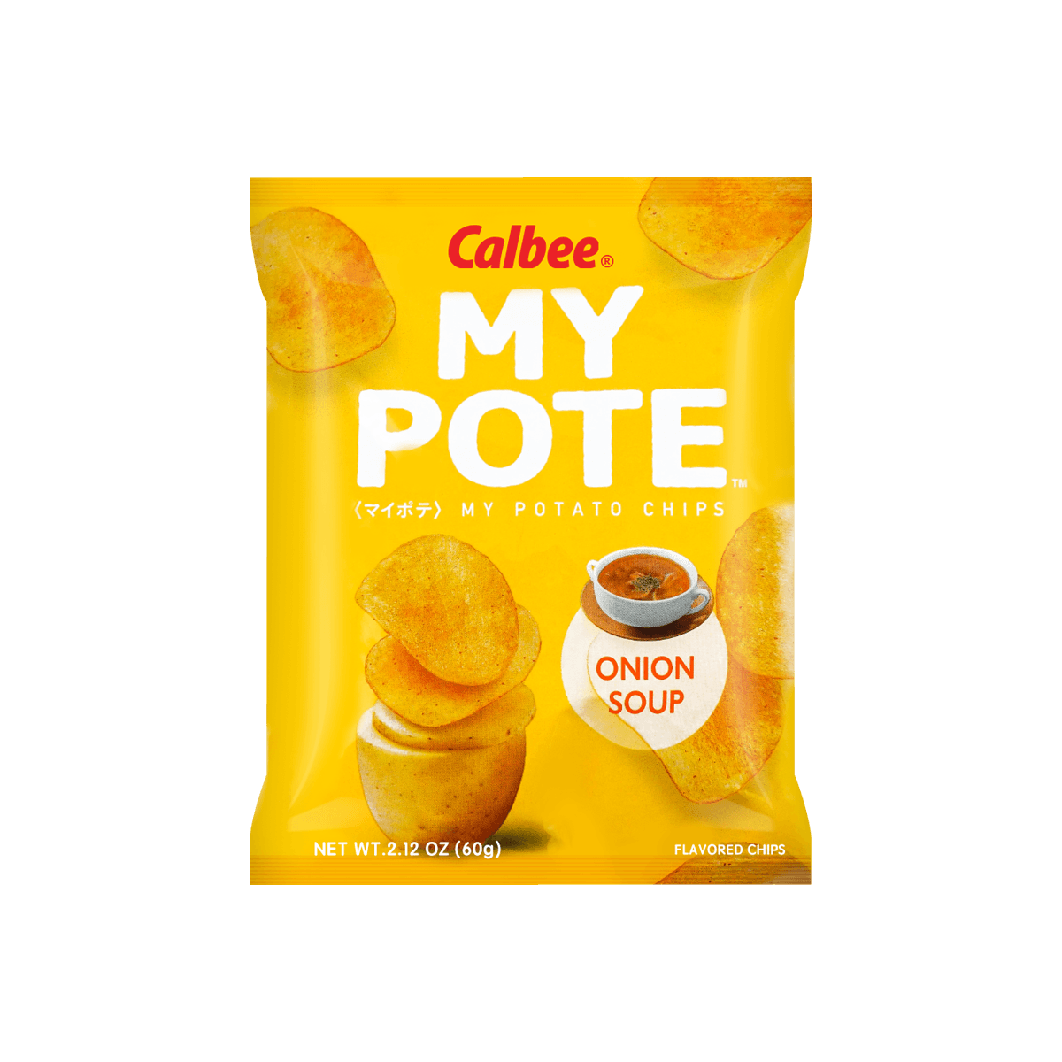 CALBEE MY POTE Onion Soup Potato Chips, 2.12oz