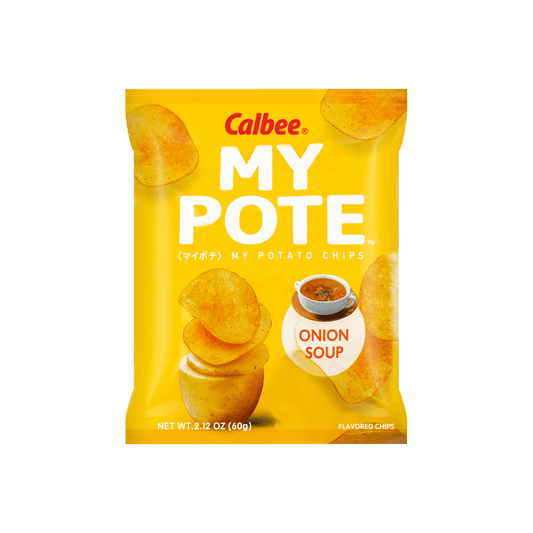 CALBEE MY POTE Onion Soup Potato Chips, 2.12oz