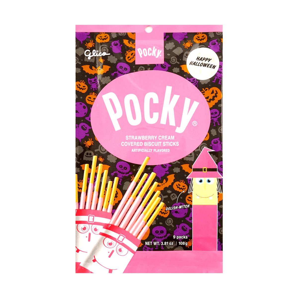 GLICO Pocky Cookie Sticks Family Pack, Strawberry+Cookies Cream+Chocolate Cream, 27 Packs, 12.5 oz
