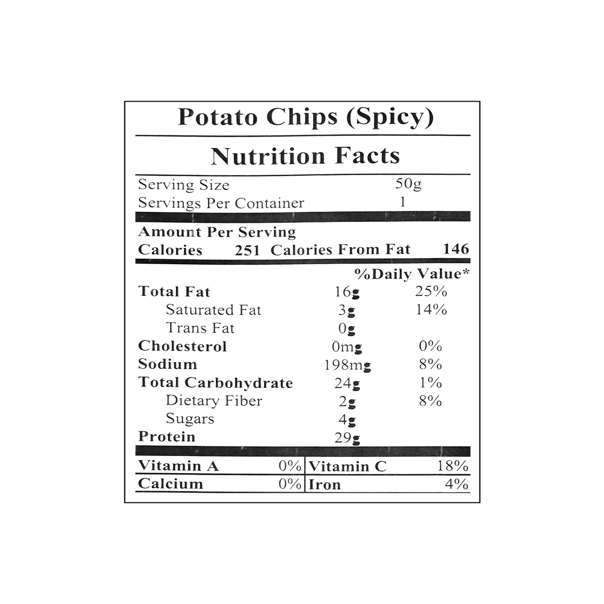 Hot Spicy Potato Chips 50g