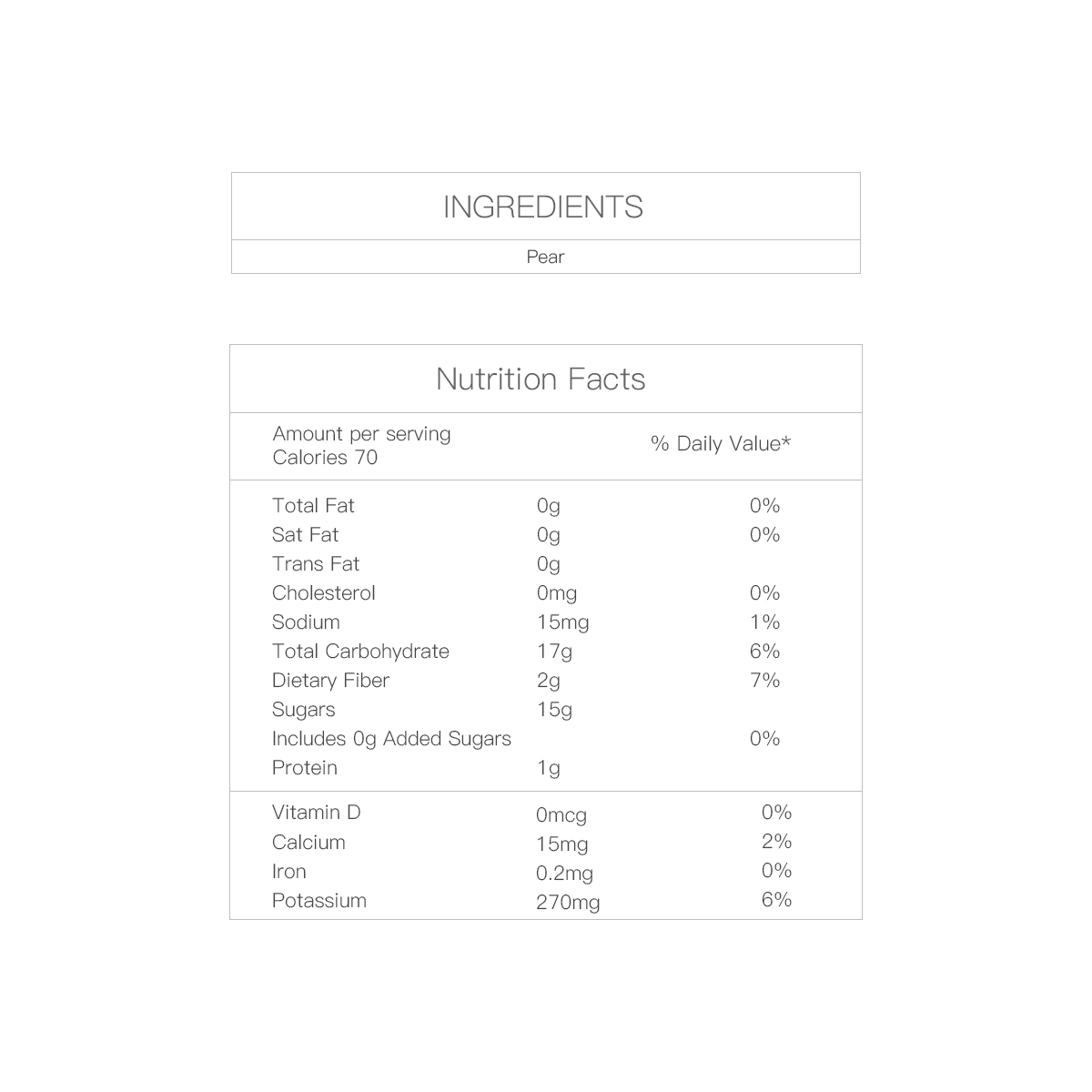 Freeze Dried Pear Slices  0.7 oz