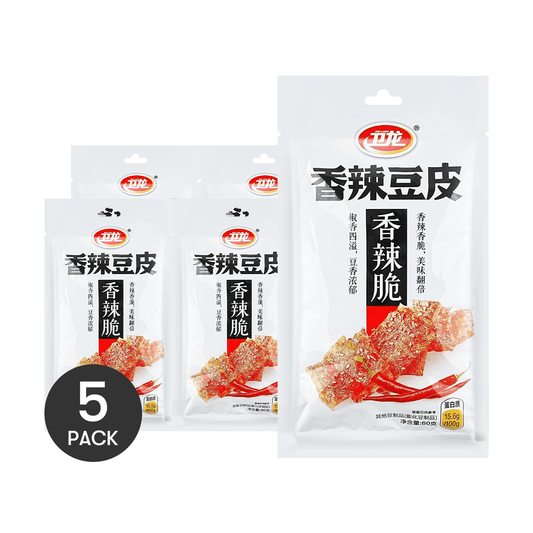 Dried Bean Curd Sichuan Spicy Flavor, 2.12 oz*5 - Value Pack