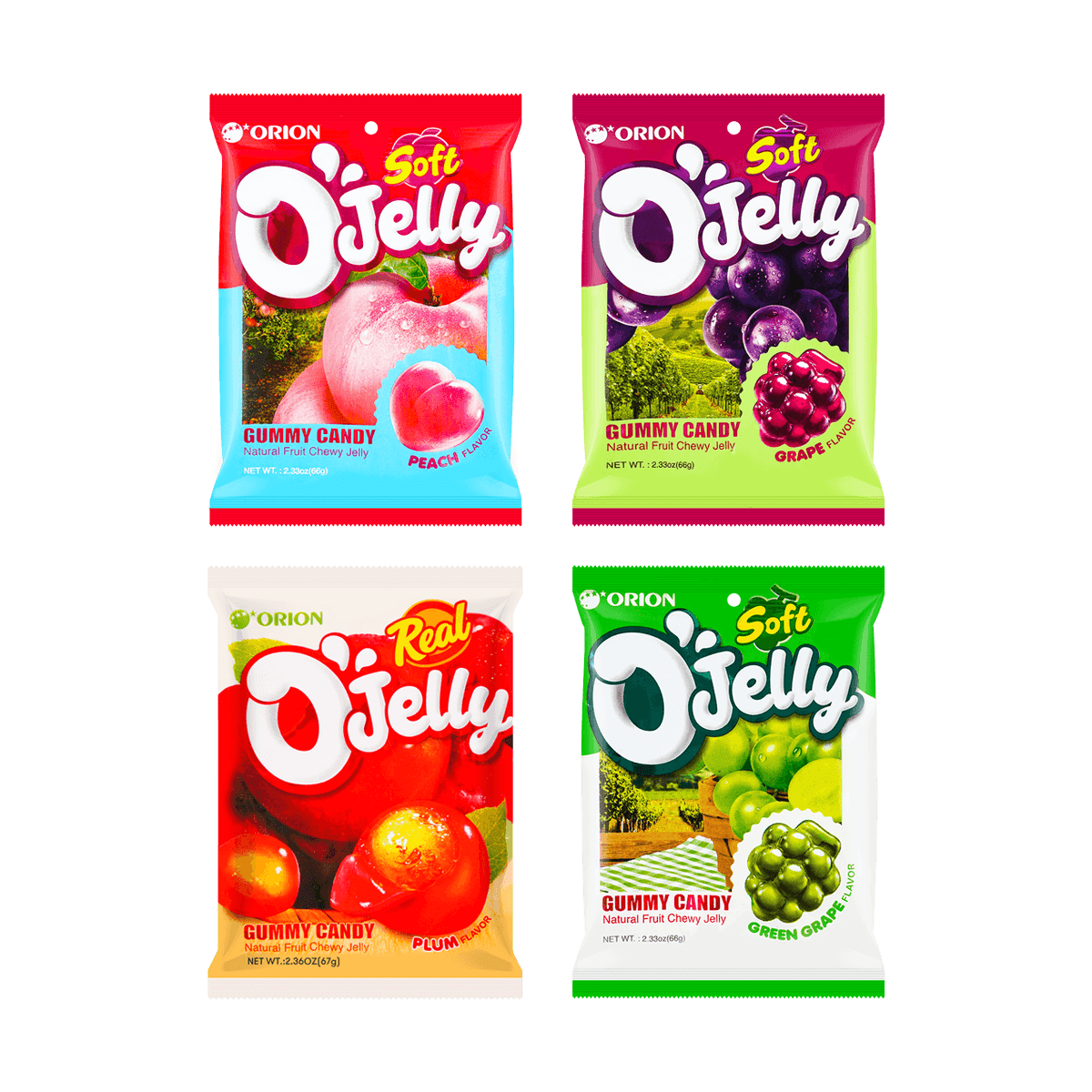 O'Jelly Peach  Jelly Gummy Candy, 2.33oz